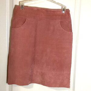 Fairweather Women's Leather Suede Romantic Pink Pencil Skirt Size 4